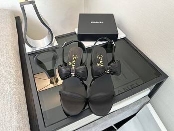 Kitlife Chanel 25P Black Leather Sandals