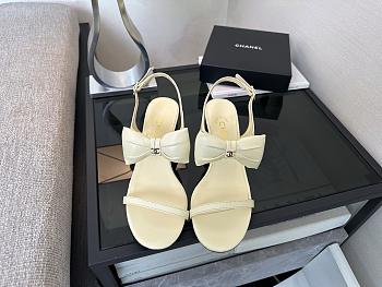 Kitlife Chanel 25P Beige Leather Sandals