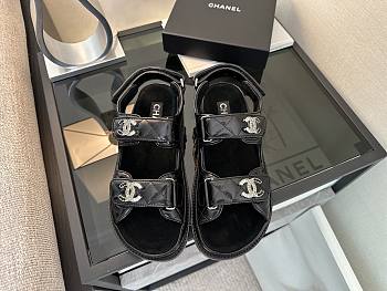 Kitlife Chanel 25P Velcro Sandals Black 