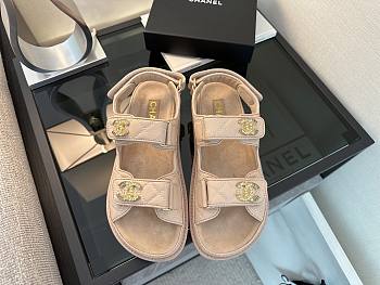 Kitlife Chanel 25P Velcro Sandals Beige