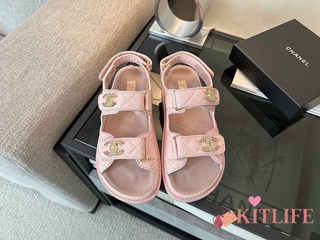 Kitlife Chanel 25P Velcro Sandals Pink - 1