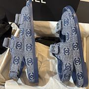 Kitlife Chanel 25P Velcro Sandals Blue Denim - 5