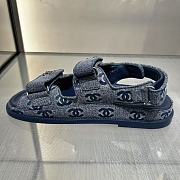 Kitlife Chanel 25P Velcro Sandals Blue Denim - 4
