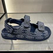 Kitlife Chanel 25P Velcro Sandals Blue Denim - 2