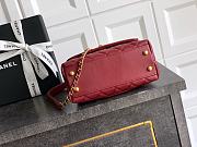 Kitlife Chanel 25A Coco Bag Gold Diamond Hollow Handle Bag Red 19cm - 6