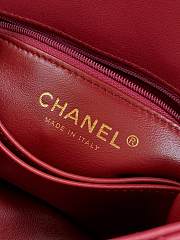 Kitlife Chanel 25A Coco Bag Gold Diamond Hollow Handle Bag Red 19cm - 2