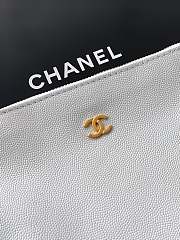 Kitlife Chanel 25C Drawstring Bucket Hobo Bag Grey Grained Leather 30×26×14cm - 4
