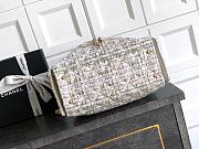 Kitlife Chanel 25C Drawstring Bucket Hobo Bag White & Pink Tweed 30×26×14cm - 6