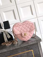 Kitlife Chanel 25B Heart Bag Pink 18x19x5.5cm - 1