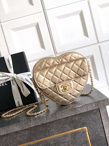 Kitlife Chanel 25B Heart Bag Gold 18x19x5.5cm