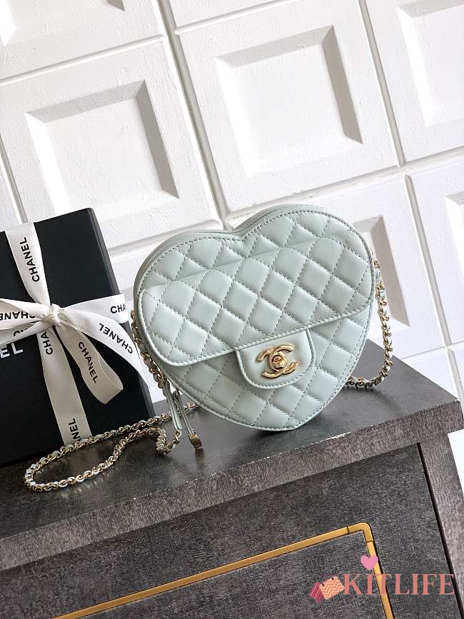 Kitlife Chanel 25B Heart Bag Grey 18x19x5.5cm - 1