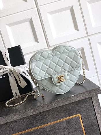 Kitlife Chanel 25B Heart Bag Grey 18x19x5.5cm