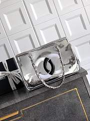 Kitlife Chanel Silver Matte Acrylic With Large Logo Tote Bag 33x32x12.5cm - 1