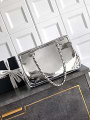 Kitlife Chanel Silver Matte Acrylic With Large Logo Tote Bag 33x32x12.5cm - 3