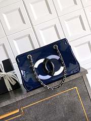 Kitlife Chanel Dark Blue Matte Acrylic With Large Logo Tote Bag 33x32x12.5cm - 1