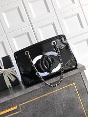 Kitlife Chanel Black Matte Acrylic With Large Logo Tote Bag 33x32x12.5cm - 1