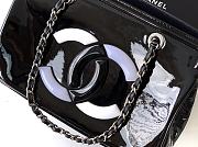 Kitlife Chanel Black Matte Acrylic With Large Logo Tote Bag 33x32x12.5cm - 6