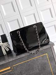 Kitlife Chanel Black Matte Acrylic With Large Logo Tote Bag 33x32x12.5cm - 3