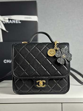 Kitlife Chanel 25B Clover Backpack Black 22x19.5x7cm