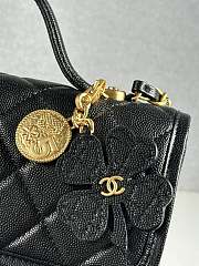 Kitlife Chanel 25B Clover Messenger Crossbody Bag Black 16.5x25x8.5cm - 4