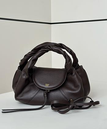 Kitlife Fendi Spy Handbag Dark Brown 32x12x18cm
