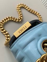 Kitlife Fendi Baguette Medium Chain Bag Blue Nappa Leather 24x7x14.5cm - 6
