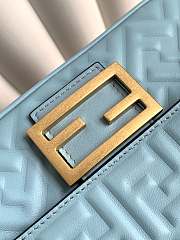 Kitlife Fendi Baguette Medium Chain Bag Blue Nappa Leather 24x7x14.5cm - 5