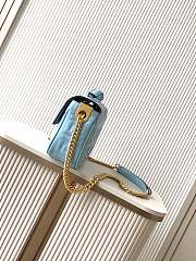 Kitlife Fendi Baguette Medium Chain Bag Blue Nappa Leather 24x7x14.5cm - 3