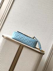 Kitlife Fendi Baguette Medium Chain Bag Blue Nappa Leather 24x7x14.5cm - 2