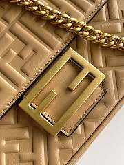Kitlife Fendi Baguette Medium Chain Bag Beige Nappa Leather 24x7x14.5cm - 4