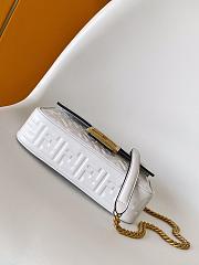 Kitlife Fendi Baguette Medium Chain Bag White Nappa Leather 24x7x14.5cm - 4