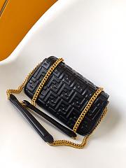 Kitlife Fendi Baguette Medium Chain Bag Black Nappa Leather 24x7x14.5cm - 2