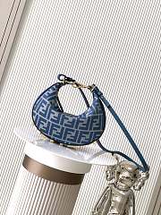 Kitlife Fendi Fendigraphy Blue Denim-effect FF Jacquard Bag 20x7.5x13cm - 1