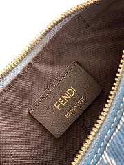 Kitlife Fendi Fendigraphy Blue Denim-effect FF Jacquard Bag 20x7.5x13cm - 2