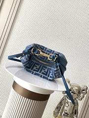 Kitlife Fendi Fendigraphy Blue Denim-effect FF Jacquard Bag 20x7.5x13cm - 3