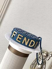 Kitlife Fendi Fendigraphy Blue Denim-effect FF Jacquard Bag 20x7.5x13cm - 4