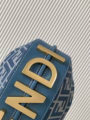 Kitlife Fendi Fendigraphy Blue Denim-effect FF Jacquard Bag 20x7.5x13cm - 5