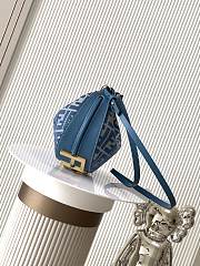 Kitlife Fendi Fendigraphy Blue Denim-effect FF Jacquard Bag 20x7.5x13cm - 6
