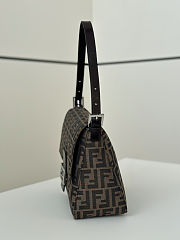 Kitlife Fendi Zucca Canvas Mamma Baguette Shoulder Bag Brown 29x10x20cm - 5