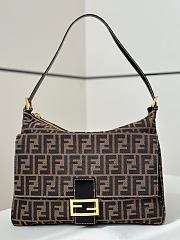 Kitlife Fendi Zucca Canvas Mamma Baguette Shoulder Bag Brown 34×9×26cm - 1
