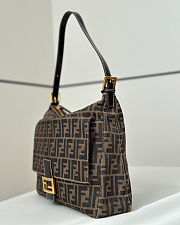 Kitlife Fendi Zucca Canvas Mamma Baguette Shoulder Bag Brown 34×9×26cm - 5