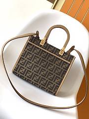 Kitlife Fendi Sunshine Brown FF Fabric Mini Tote Bag 25.5x12x22.5cm - 4