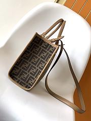 Kitlife Fendi Sunshine Brown FF Fabric Mini Tote Bag 25.5x12x22.5cm - 2