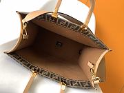 Kitlife Fendi Sunshine Brown FF Fabric Mini Tote Bag 35x17x31cm - 5