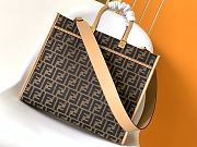 Kitlife Fendi Sunshine Brown FF Fabric Mini Tote Bag 35x17x31cm - 4