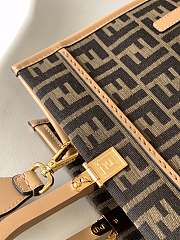Kitlife Fendi Sunshine Brown FF Fabric Mini Tote Bag 35x17x31cm - 3