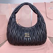 Kitlife Miu Miu Wander Matelassé Black Nappa Leather Hobo Bag 29x24x10cm - 1