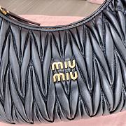 Kitlife Miu Miu Wander Matelassé Black Nappa Leather Hobo Bag 29x24x10cm - 6