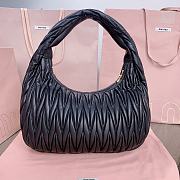 Kitlife Miu Miu Wander Matelassé Black Nappa Leather Hobo Bag 29x24x10cm - 3