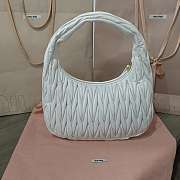 Kitlife Miu Miu Wander Matelassé White Nappa Leather Hobo Bag 29x24x10cm - 5